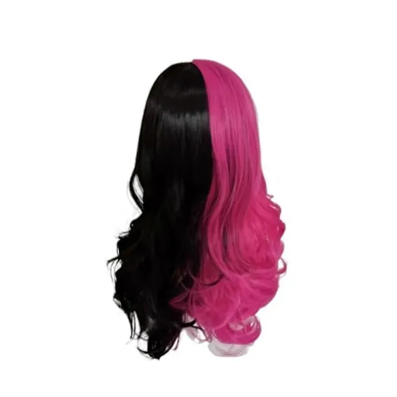 Movie Draculaura Cosplay Kostume Parykker Lange Sort Pink Varmebestandig Syntetisk Hår Halloween Party Rolleleg Carnival Props (FMY) A One Size