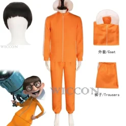 Movie Vector Cosplay Kostume Orange Jakke Bukser Briller Kostumesæt Svamp Paryk Halloween Maskerade Tøj Sæt Festsæt L-WELLNGS L L-FQ3- L Costume and wig | Fyndiq