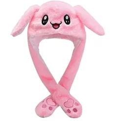 Moving Ear Rabbit Hat, Plys Bunny Ears Pandebånd Halloween Animal Easter Cosplay Rabbit--Pink
