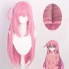 Mu Fei Gotō Ichiri cosplay paryk, pinkt langt hår Lonely rock