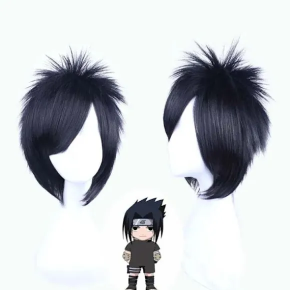 Mub - Grossist Japansk Anime Top Cosplay Japanske ninja Kostumer anime Uchiha Sasuke cosplay kostume Paryk kun 2 XL_yux Paryk kun 2 XL Wig only 2 XL | Fyndiq
