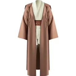 Mub - Obi Wan Kenobi Premium Kvalitet Cosplay Kostume Brun Jedi Robe fra Star Wars til Lysværd Duel Brown Brown Brown L