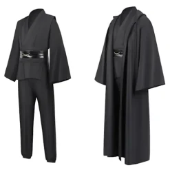 Mub - Obi Wan Kenobi Premium Kvalitet Cosplay Kostume Brun Jedi Robe fra Star Wars til Lysværd Duel Brown Brown Brown L