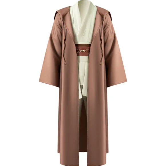 Mub- Obi wan Kenobi Premium Quality Cosplay Kostume Brun Jedi Kappe fra Star the Wars til Lightsaber Dueling Brown 2 XL