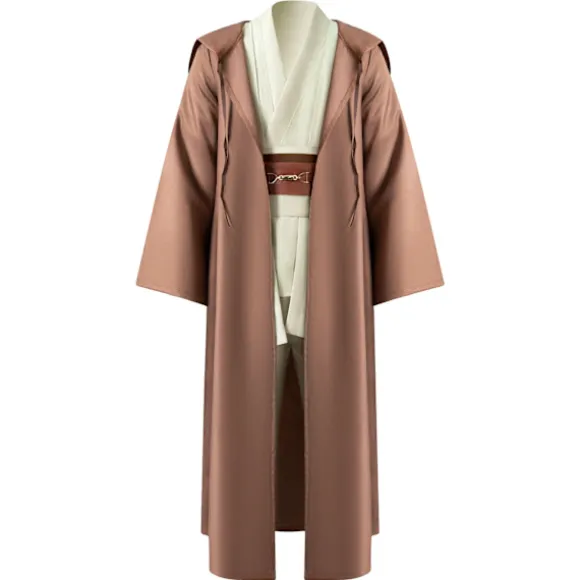 Mub- Obi wan Kenobi Premium Kvalitets Cosplay Kostume Brun Jedi Kåbe fra Star Wars til Lyssværdsdueller Brun Brun.. Brown 2 XL