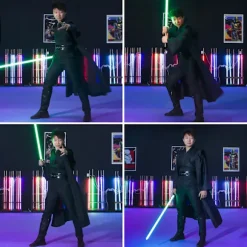 Mub- Obi wan Kenobi Premium Kvalitet Cosplay Kostume sort Jedi Kåbe fra Star the Wars til Lightsaber Dueling Sort Black M