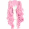 Multi-farvet Lolita Lang Krøllet Clip på Ponytails Cosplay Paryk (Pin