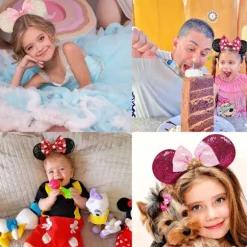 Museører Bånd Hovedbånd, Glitter Fest Prinsesse Sorte Prik Øre Dekoration Cosplay KLB