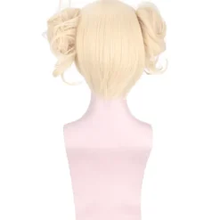 My Hero Academia Himiko Toga Cosplay Paryk – Blondt Delt Hår med Tigerklo-clips, Varmebestandig Syntetisk *DM-8255* DM-8255