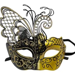 Mystisk Halloween Sommerfugl metal venetiansk maske. Velegnet til kvinders sexede kostumebal, maskerade, karnevalsfest, jul påske