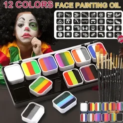 Nationaldag Regnbue ansigtsmaling kostume ansigtskropsmakeup, med 10 pensler
