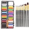 Nationaldags regnbue ansigtsmaling kostume ansigtskropsmakeup, med 10 pensler-X46-