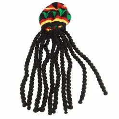 Åndbar Strikket Beret Hat med Lang Sort Dreadlocks Paryk til Sommer Vinter Halloween Fest