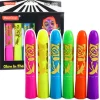 Neon ansigtsmalingspenne 6-pack fluorescerende UV-makeup til børn