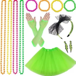 Neon 80'er Kostume Sæt Tutu Kjole 5 5