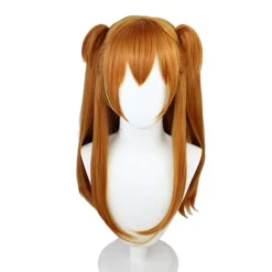 Neon Genesis Evangelion paryk Asuka cos paryk grænseoverskridende orange dobbelt hestehale tigermundsklip paryk