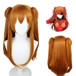 Neon Genesis Evangelion paryk Asuka cos paryk grænseoverskridende orange dobbelt hestehale tigermundsklip paryk