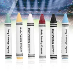 Neon Kropsmaling Farveblyanter 6 Farver Glød Fluorescerende Ansigtsmaling til Børn Fodbold Pigment