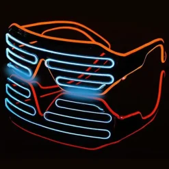 Neon LED Lysende Blinkende Briller Eyewear Til Natklub Halloween Rave Party Diskotek B