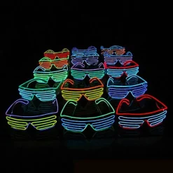 Neon LED Lysende Blinkende Briller Eyewear Til Natklub Halloween Rave Party Diskotek B