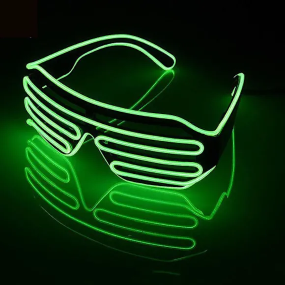 Neon LED Lysende Blinkende Briller Eyewear Til Natklub Halloween Rave Party Diskotek A