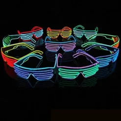 Neon LED Lysende Blinkende Briller Eyewear Til Natklub Halloween Rave Party Diskotek A