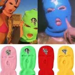 Neon Maske Vinterdækning 10 Farver Halloween Hue Til Fest Motorcykel Cykel Ski Red-S