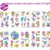 Neon Midlertidige Tatoveringer, 10 Ark Drage Skorpion Glitter Tatoverings Klistermærker