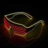 Neon Rave Briller (Gul + Rød) Blinkende LED Solbriller til at lyse DJ-kostumer op til fester, 80'ere, EDM, Halloween