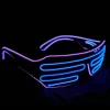 Neon Rave Briller (Lilla Blå) Blinkende LED Solbriller Lysende DJ Kostumer til Fester, 80'ere, EDM, Halloween