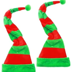 Nissehue - Langstribet filthat Julehat 2022 Jul Ny festkjole JulegavepyntCJY green