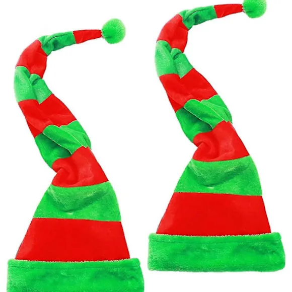 Nissehue - Langstribet filthat Julehat 2022 Jul Ny festkjole JulegavepyntCJY green
