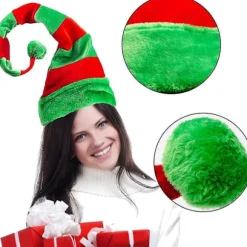 Nissehue - Langstribet filthat Julehat 2022 Jul Ny festkjole JulegavepyntCJY green