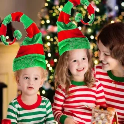 Nissehue - Langstribet filthat Julehat 2022 Jul Ny festkjole JulegavepyntCJY green