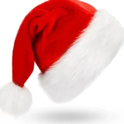 Nissehue, Julehat, Unisex Fløjls Julehuer Ekstra Tykt For, Nissehue Voksen til Kvinder Mænd Juleferie