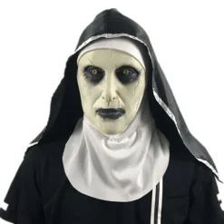 Nonne Maske Halloween Horror Scary Scary Beam Kvindelig Spøgelse Ansigt Hoved Tricky Fest Rekvisitter