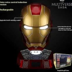 Ny Autoking 1:1 Mk5 Iron Man Hjelm Cosplay Engelsk Stemmeaktiveret Øjeglød Model Legetøj Voksen Elektrisk Bærbar Julegave WSLIHV guld