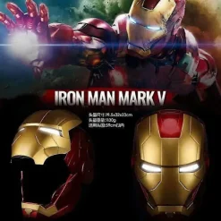 Ny Autoking 1:1 Mk5 Iron Man Hjelm Cosplay Engelsk Stemmeaktiveret Øjenglød Model Legetøj Voksen Elektrisk Bærbar Julegave no box
