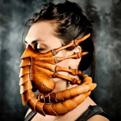Ny Halloween Horror Alien Scorpion Maske Faux Læder Anti-insekt Maske