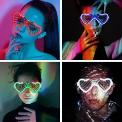 Ocean 4 stk. LED Lysende Kærlighedsbriller, LED Blinkende Cyberpunk
