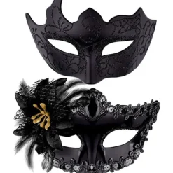 Ocean Couple Venetiansk Maske Maskerademaske Kvinde Blonder Venetiansk Ma
