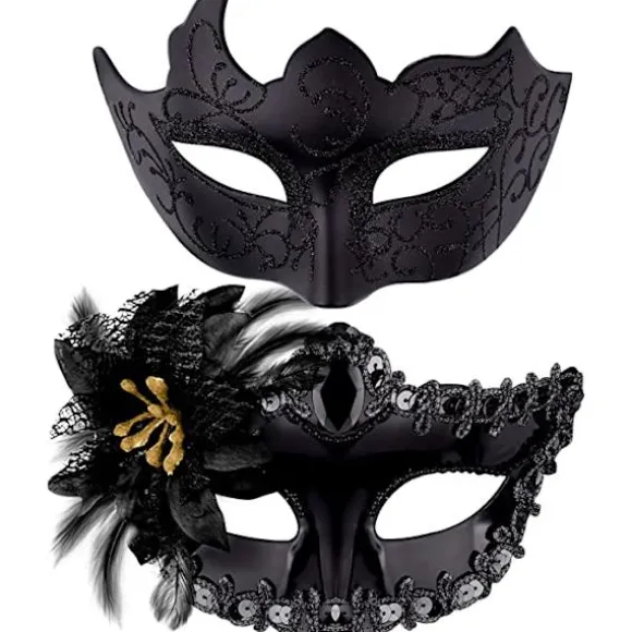 Ocean Couple Venetiansk Maske Maskerademaske Kvinde Blonder Venetiansk Ma