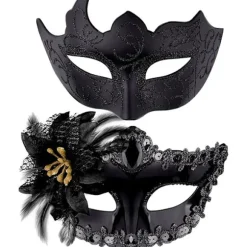 Ocean Par Venetiansk Maske Maskerade Maske Kvinde Blonde Venetiansk Ma