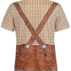 Oktoberfest Herre Kortærmet Bayersk T-shirt Kostume YELLOW XL