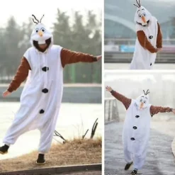 Olaf Frozen Voksen Snemand Kostume Kigurumi Pyjamas Ozq Høj Kvalitet [FW]-FA8- L