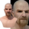 Old Man Mask Realistisk Cosplay Halloween Full Head Blød Latex