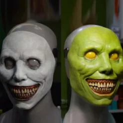 One piece (grøn eksorcist, ca. 24*24*1) Halloween Græskar Sjov Horror Ansigt Maskerade Fest Rekvisitter Skræmmende Cosplay Legetøj Nyhed Hovedbeklædning Spoof Hjelm | Fyndiq