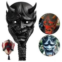 Oni Demon Oni Samurai Spøgelsesmaske Samurai Spøgelse Rojo