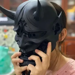 Oni Demon Oni Samurai Spøgelsesmaske Samurai Spøgelse Rojo