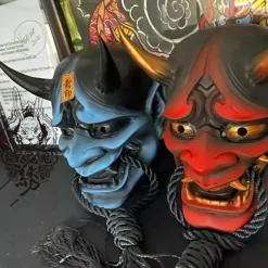 Oni Demon Oni Samurai Spøgelsesmaske Samurai Spøgelse Rojo